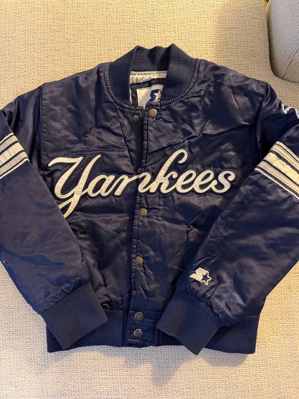 Yankees Navy Kids Satin Jacket - Official Team Style